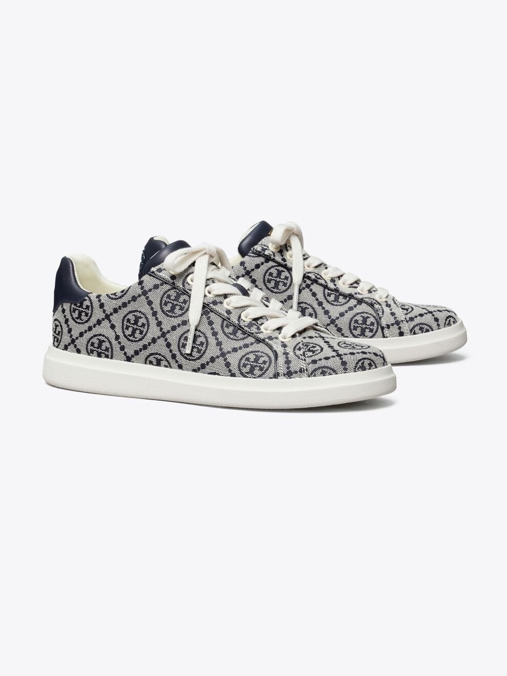 Tory Burch T Monogram Court Simplicity Blue Sneakers Trainers tennis old money